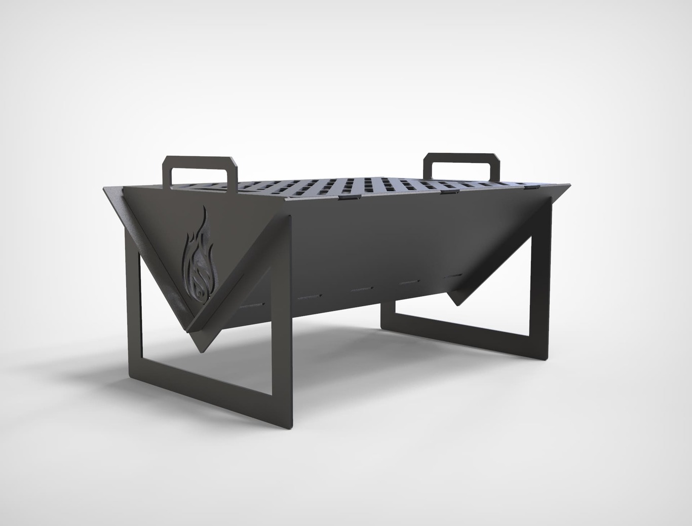 Foldable Fire Pit Grill. DXF files for plasma, laser cutting. Portable Barbecue. Фото 7