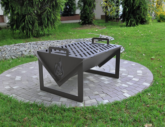 Foldable Fire Pit Grill. DXF files for plasma, laser cutting. Portable Barbecue