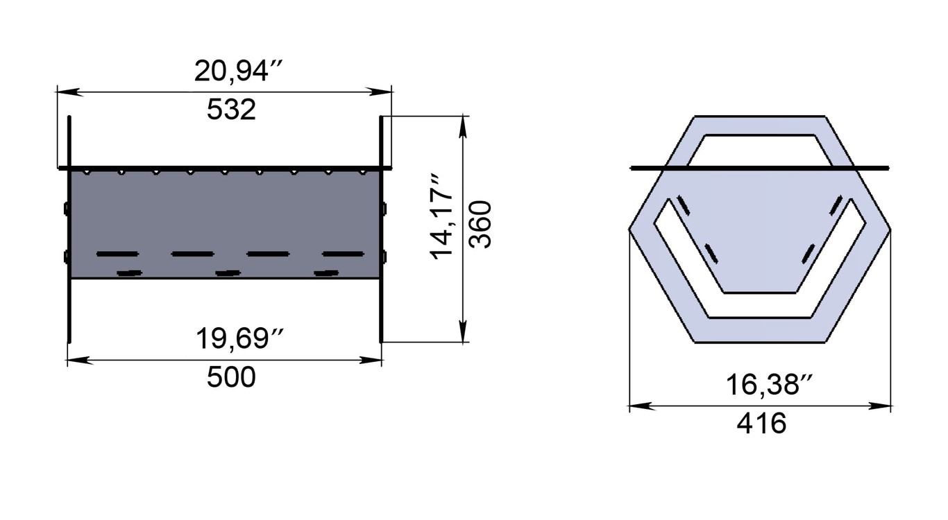Hex Fire Pit Grill. DXF files for plasma, laser cutting. Фото 10