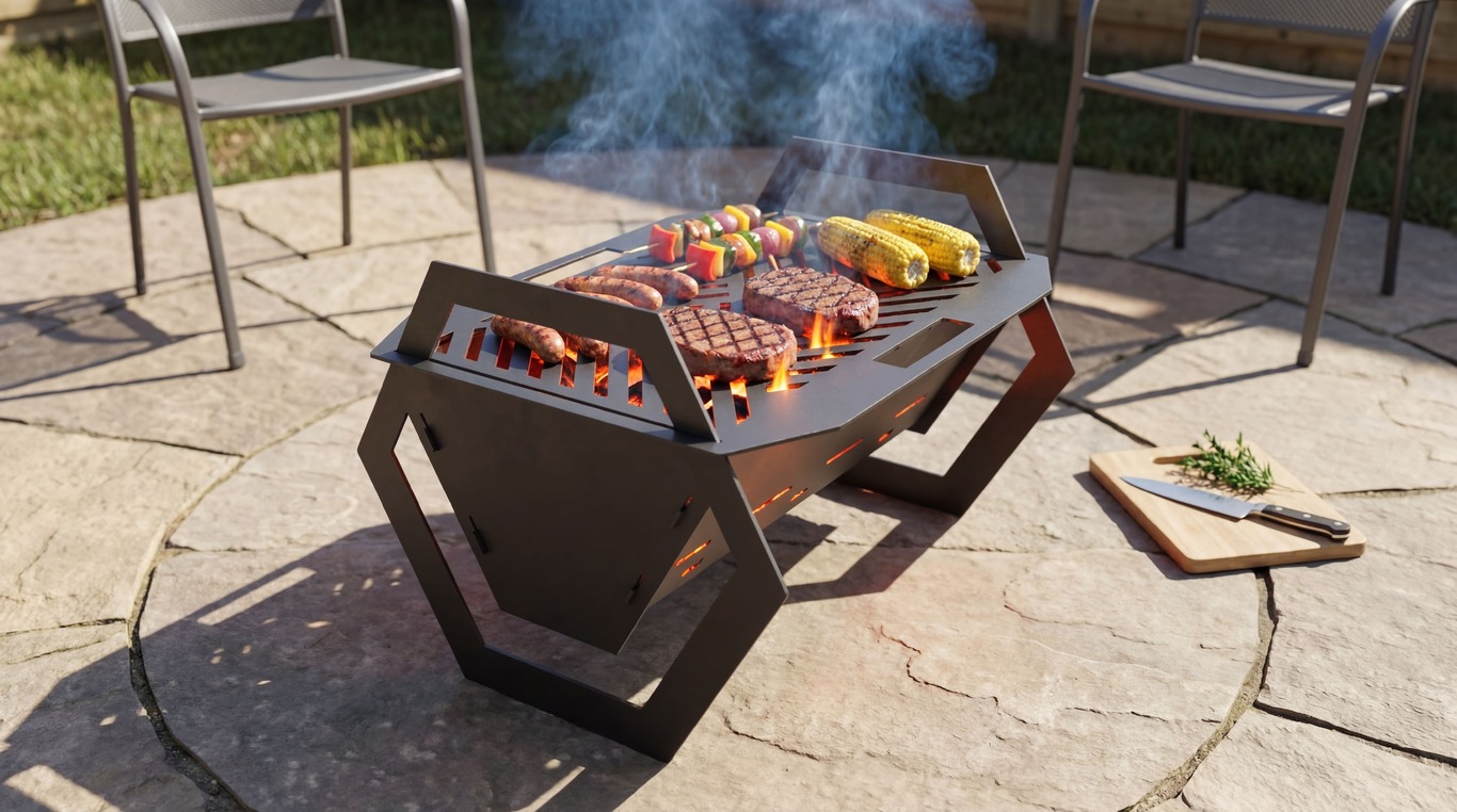Hex Fire Pit Grill. DXF files for plasma, laser cutting. Фото 2