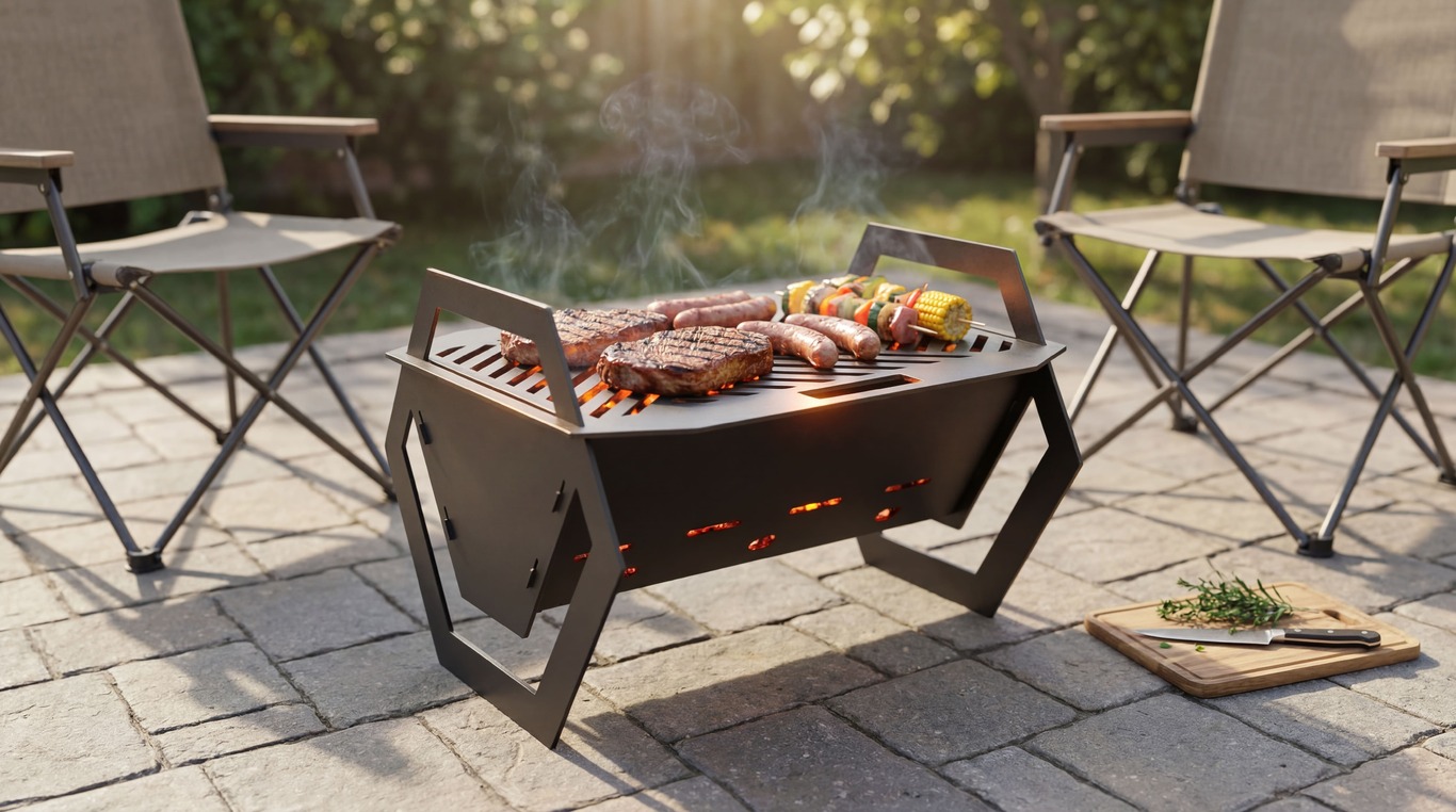Hex Fire Pit Grill. DXF files for plasma, laser cutting. Фото 3