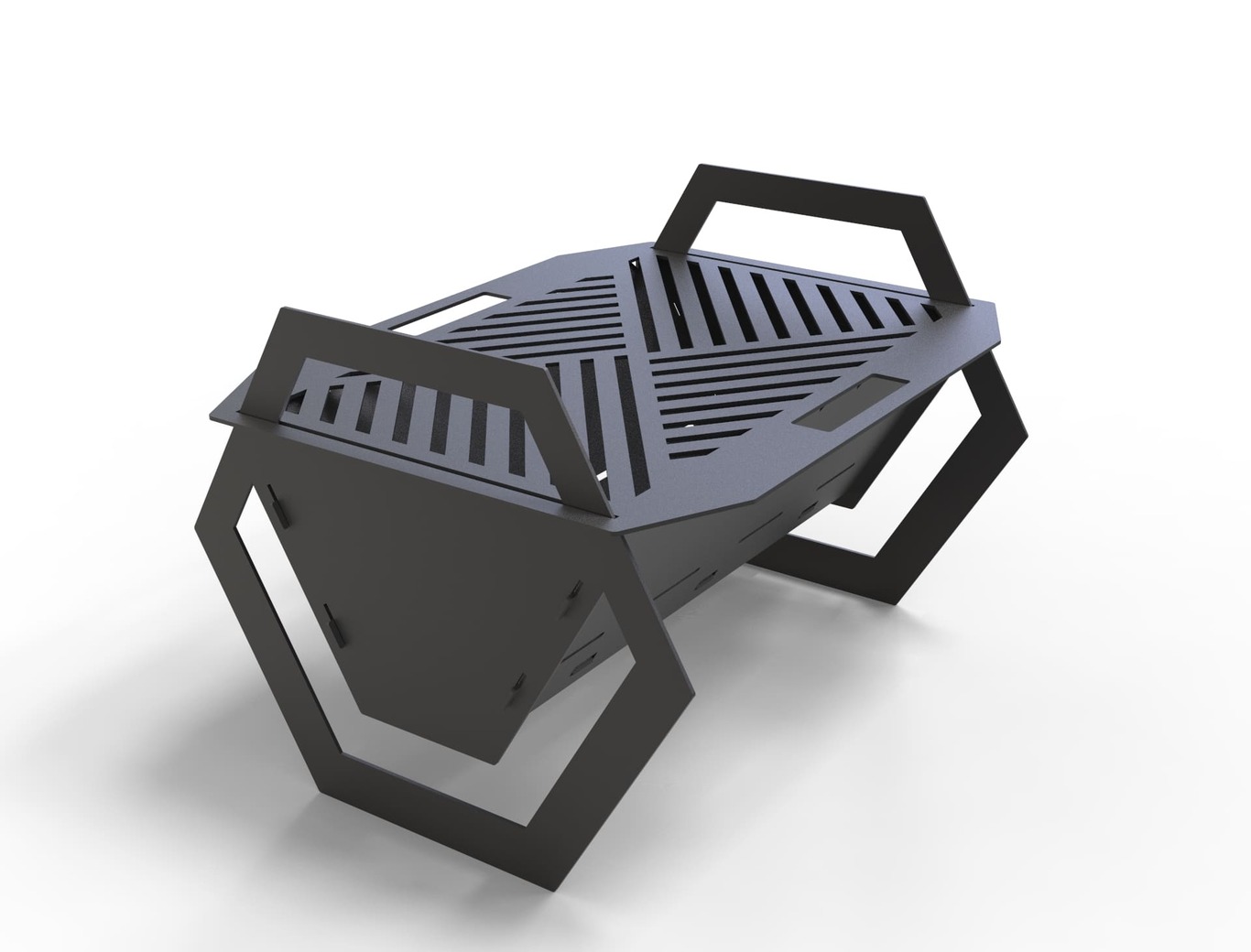 Hex Fire Pit Grill. DXF files for plasma, laser cutting. Фото 4