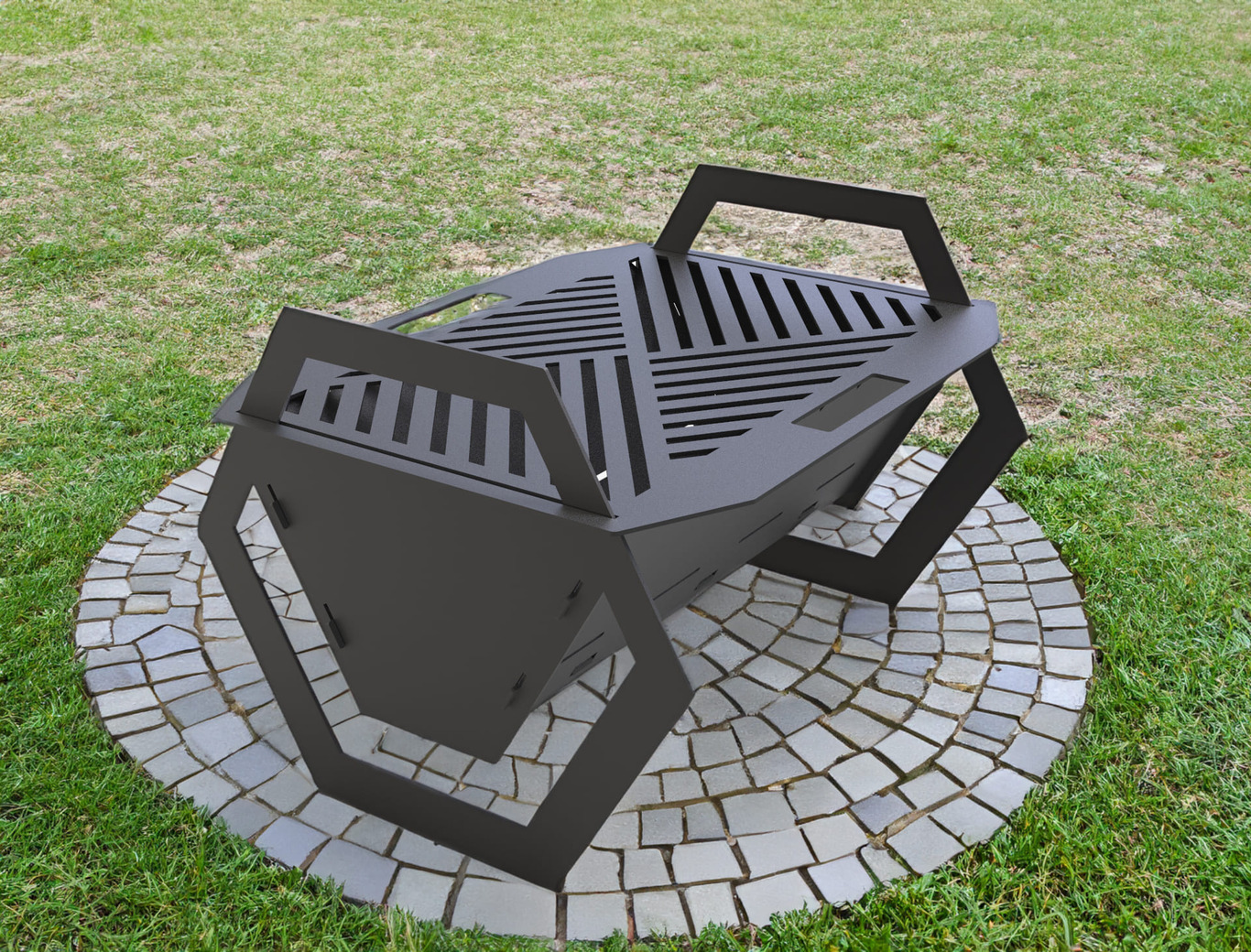 Hex Fire Pit Grill. DXF files for plasma, laser cutting
