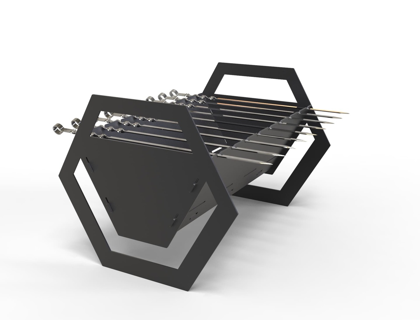 Hex Fire Pit Grill. DXF files for plasma, laser cutting. Фото 7