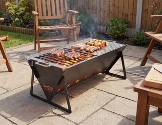 Barbecue a Legna Lungo. File DXF per taglio plasma, laser