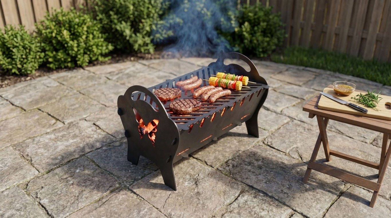 Spark Butterfly Fire Pit Grill. DXF files for plasma, laser cutting. Фото 2