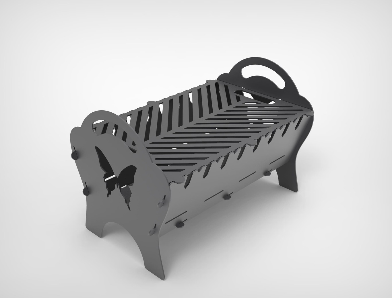 Spark Butterfly Fire Pit Grill. DXF files for plasma, laser cutting. Фото 4