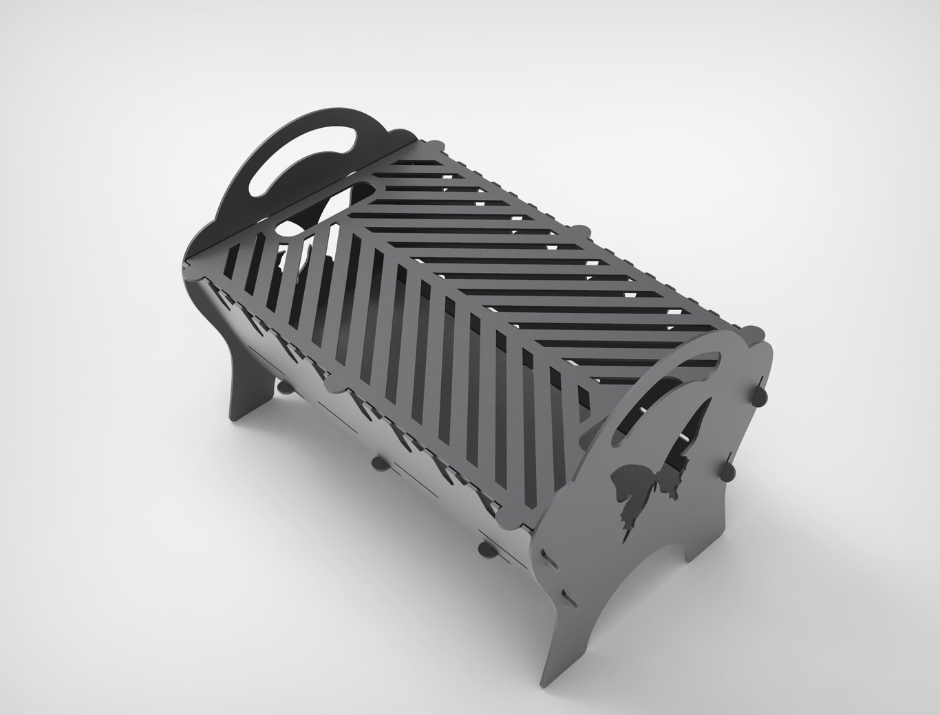 Spark Butterfly Fire Pit Grill. DXF files for plasma, laser cutting. Фото 3