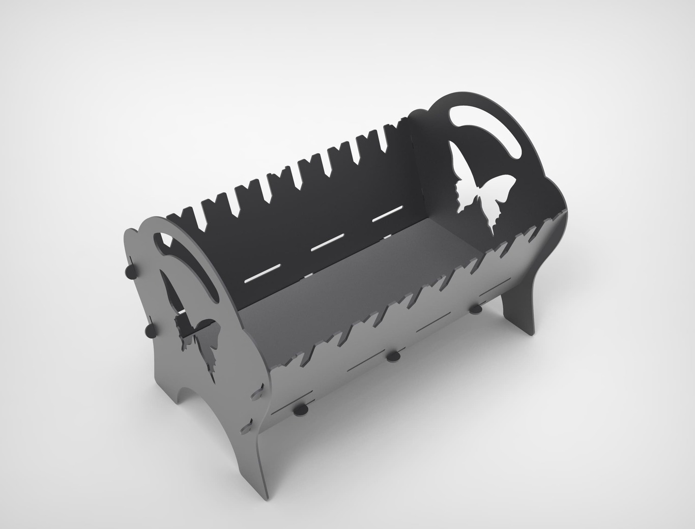 Spark Butterfly Fire Pit Grill. DXF files for plasma, laser cutting. Фото 6