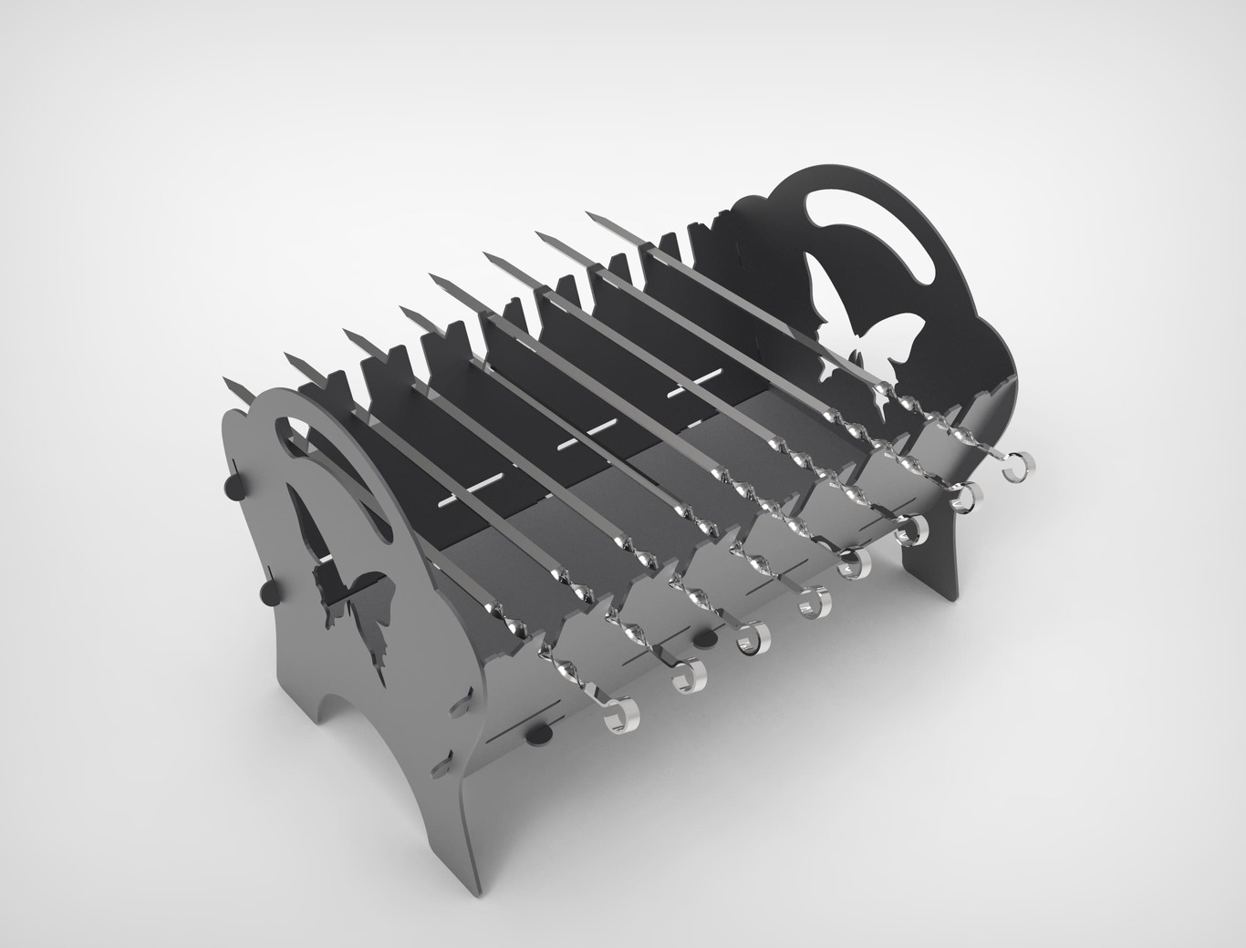 Spark Butterfly Fire Pit Grill. DXF files for plasma, laser cutting. Фото 5