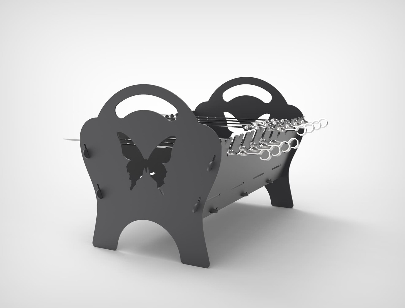 Spark Butterfly Fire Pit Grill. DXF files for plasma, laser cutting. Фото 7