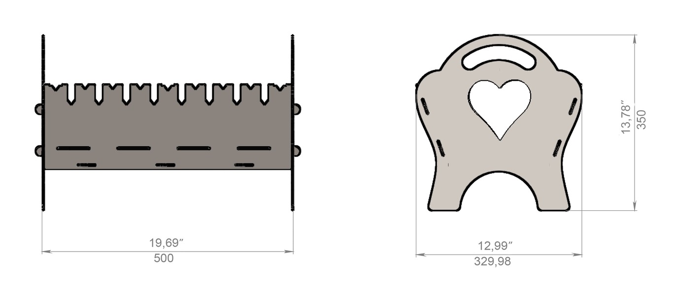 Spark Heart Fire Pit Grill. DXF files for plasma, laser cutting. Фото 11