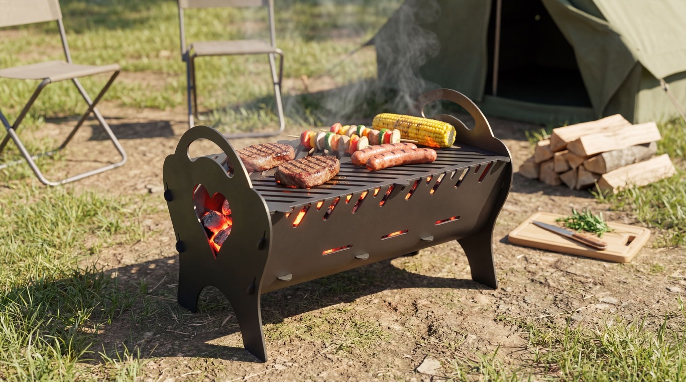Spark Heart Fire Pit Grill. DXF files for plasma, laser cutting. Фото 2