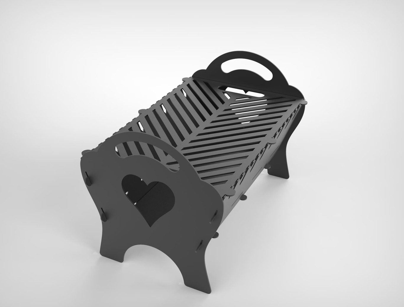 Spark Heart Fire Pit Grill. DXF files for plasma, laser cutting. Фото 5