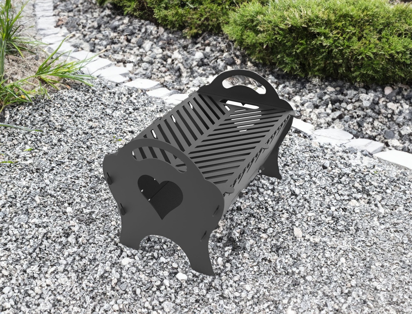 Spark Heart Fire Pit Grill. DXF files for plasma, laser cutting