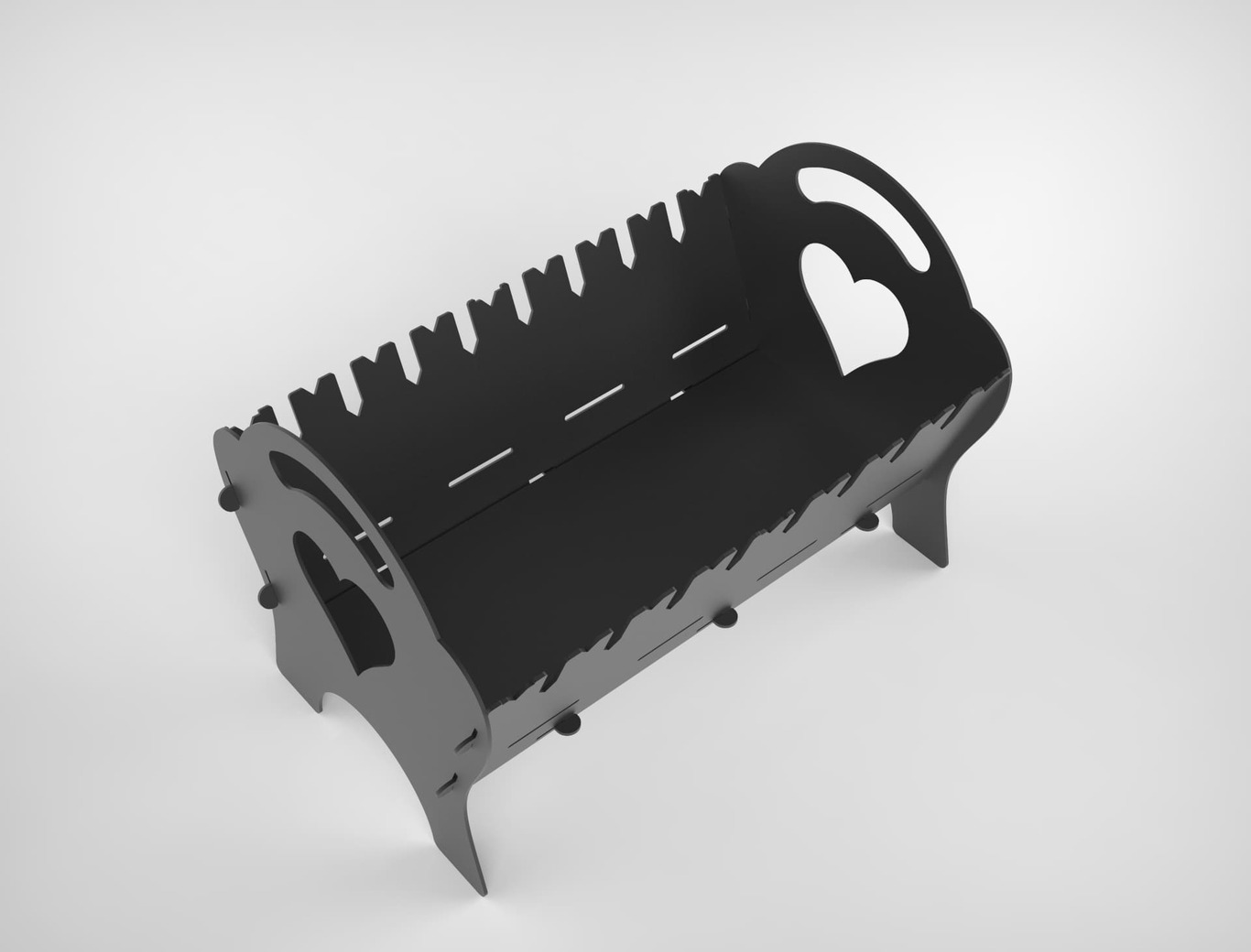 Spark Heart Fire Pit Grill. DXF files for plasma, laser cutting. Фото 7
