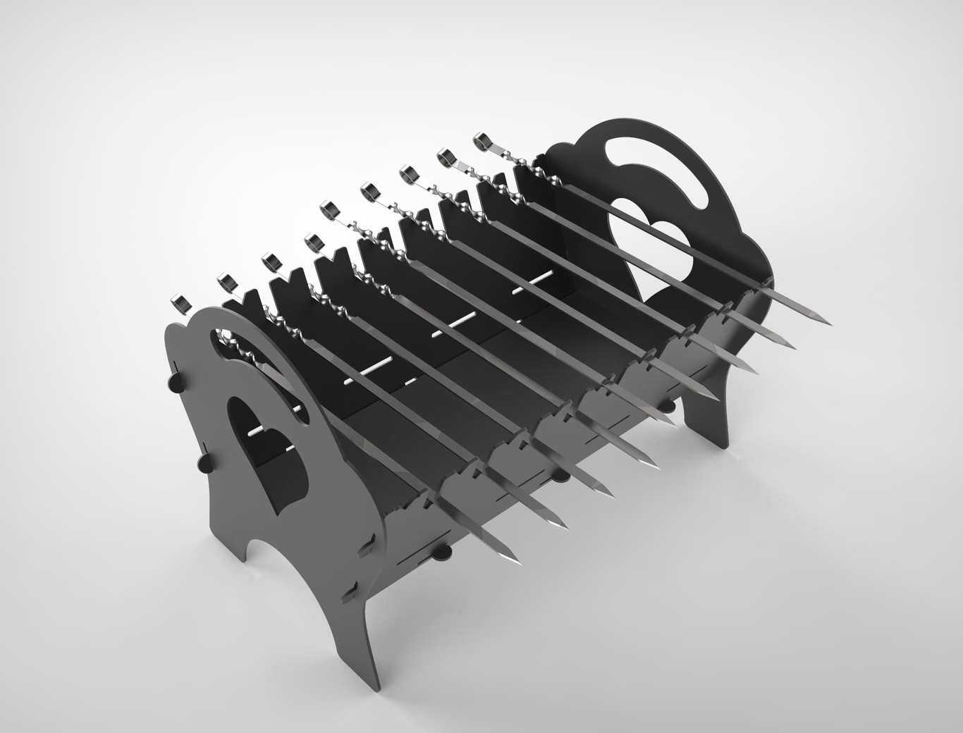 Spark Heart Fire Pit Grill. DXF files for plasma, laser cutting. Фото 9