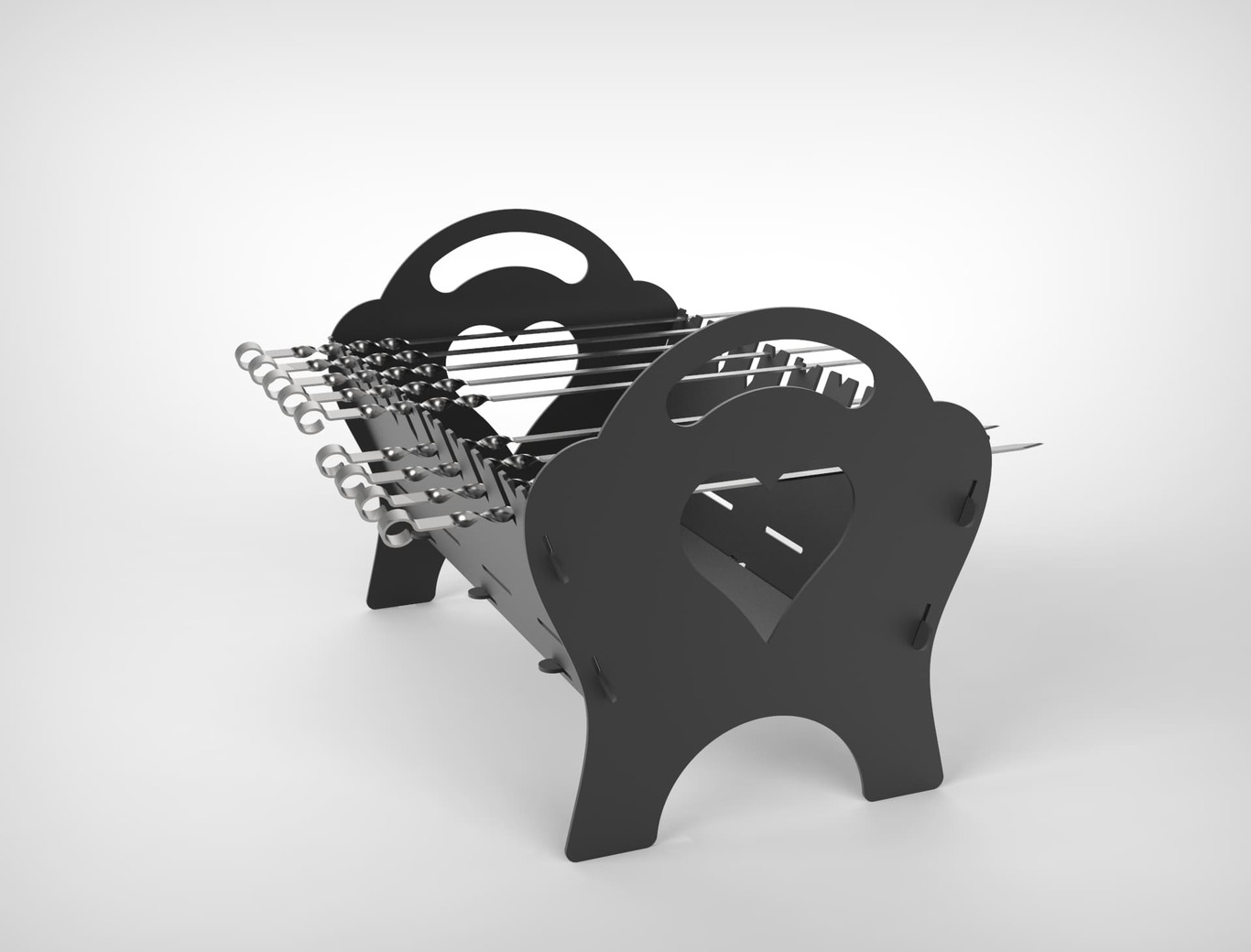 Spark Heart Fire Pit Grill. DXF files for plasma, laser cutting. Фото 10