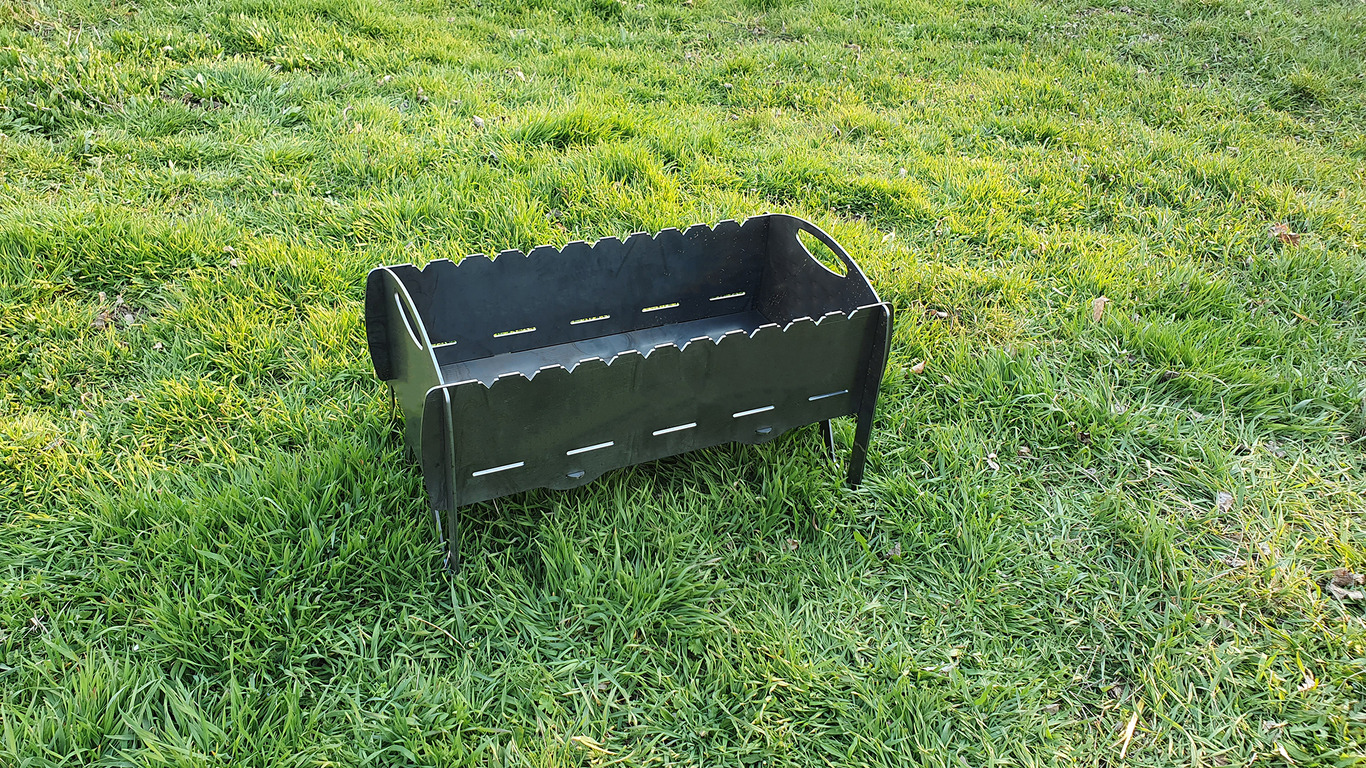 Mangal Collapsible Fire Pit Grill. DXF files for plasma, laser cutting. Barbecue for Camping. Фото 3