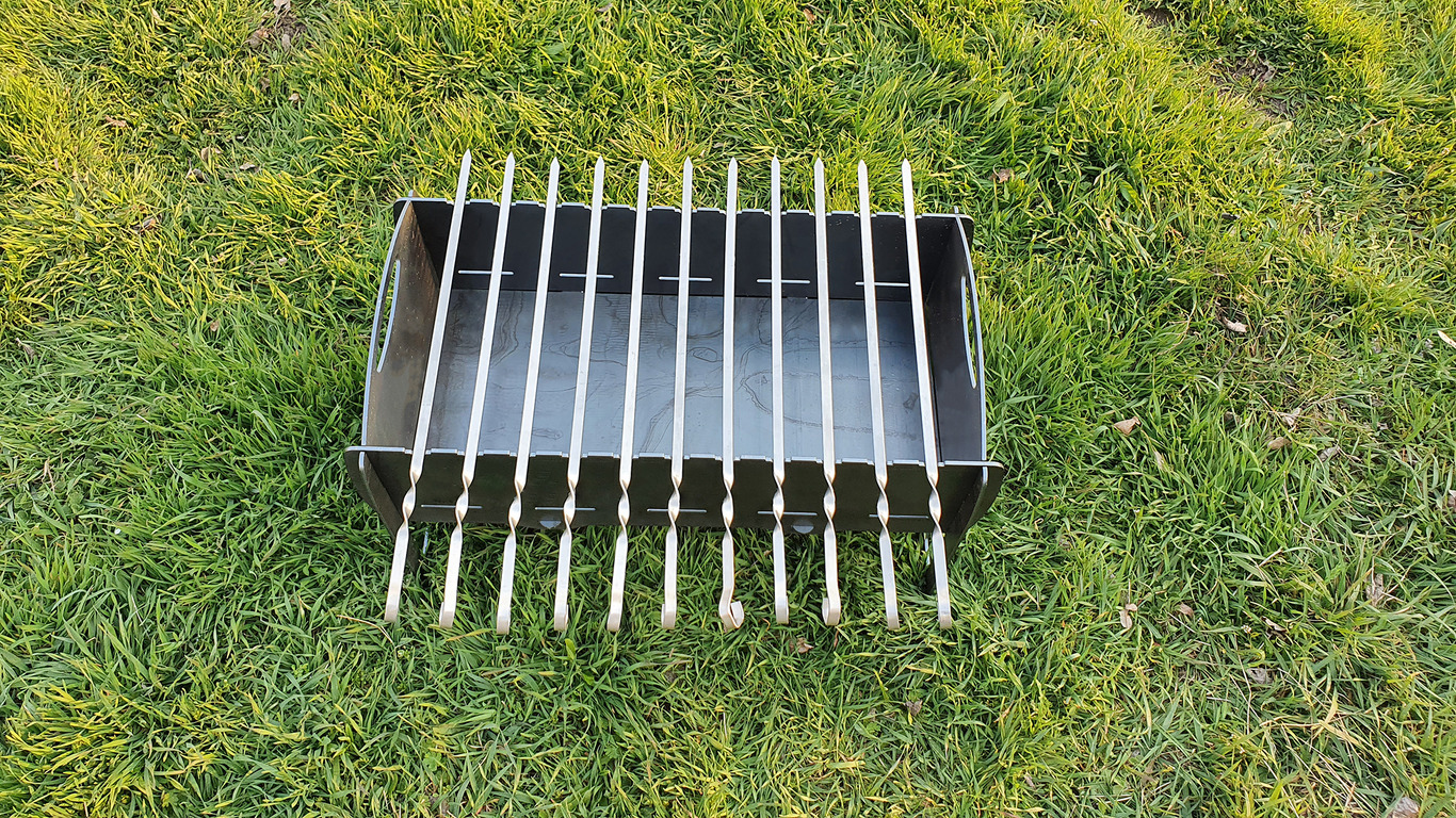 Mangal Collapsible Fire Pit Grill. DXF files for plasma, laser cutting. Barbecue for Camping. Фото 4