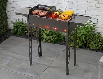 Barbecue a Legna Gambe Lunghe. File DXF per taglio plasma, laser