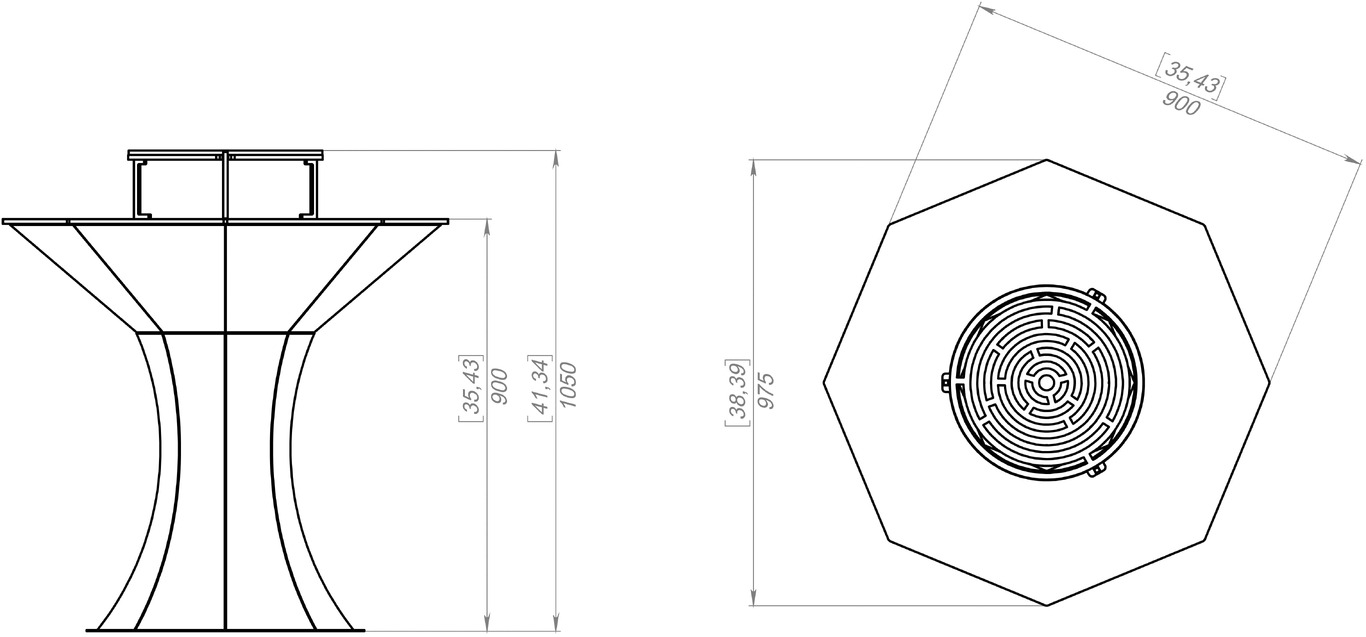 Octagon Fire Pit Grill on Leg. DXF files for plasma, laser cutting. Plancha BBQ. Фото 11