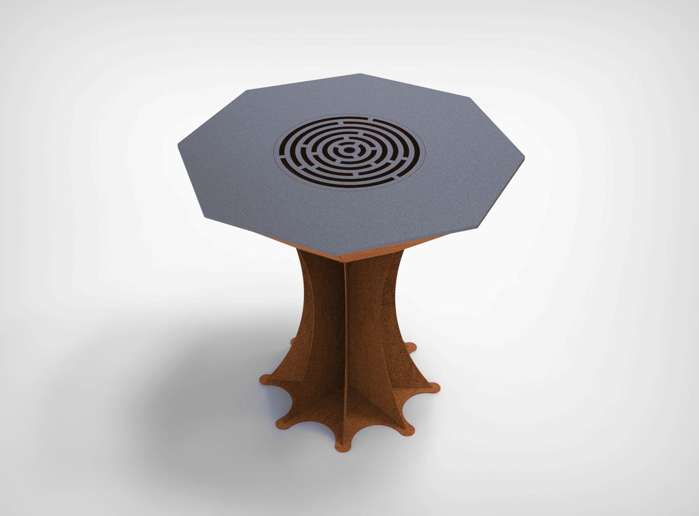 Octagon Fire Pit Grill on Leg. DXF files for plasma, laser cutting. Plancha BBQ. Фото 4