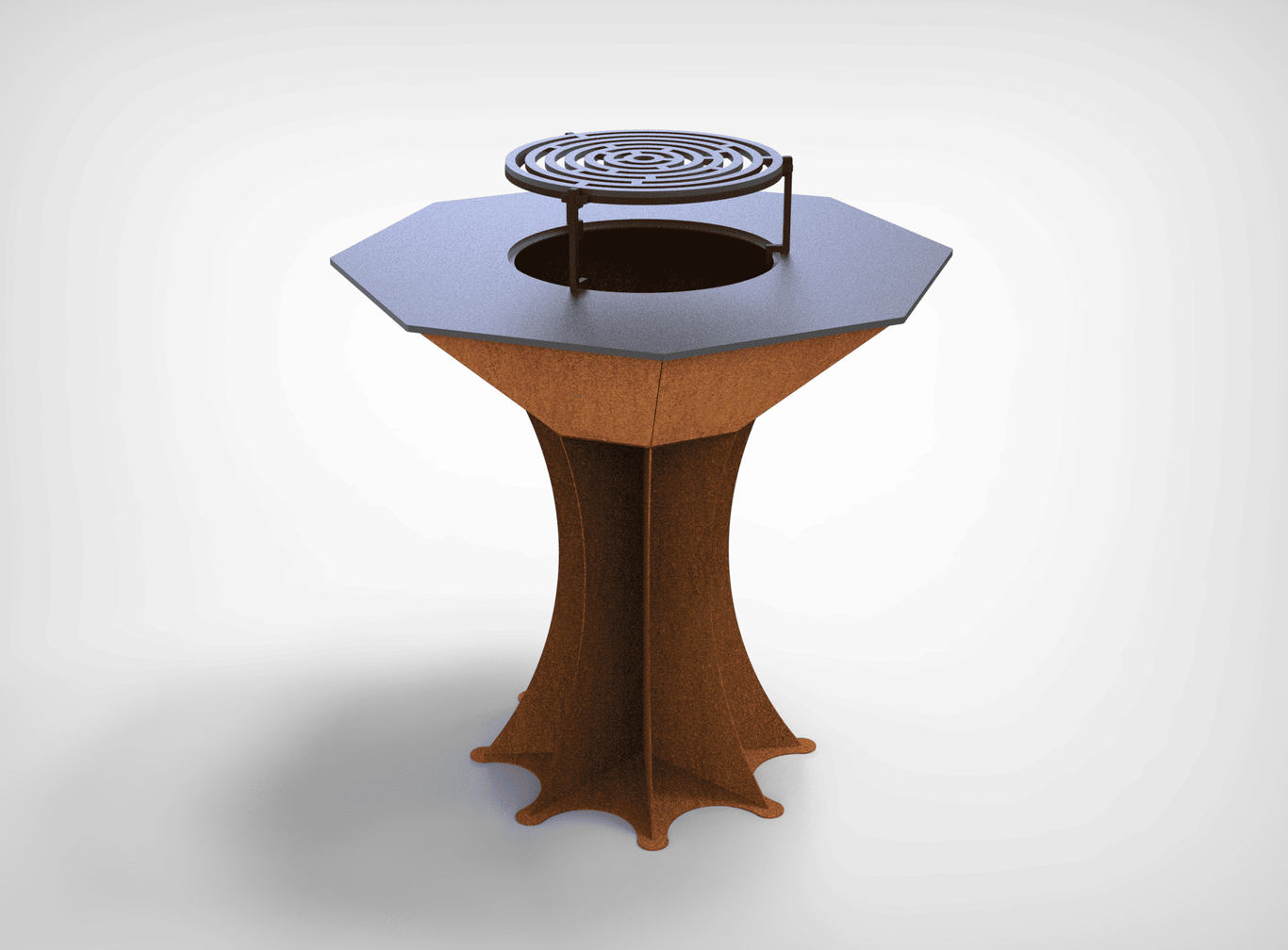Octagon Fire Pit Grill on Leg. DXF files for plasma, laser cutting. Plancha BBQ. Фото 7