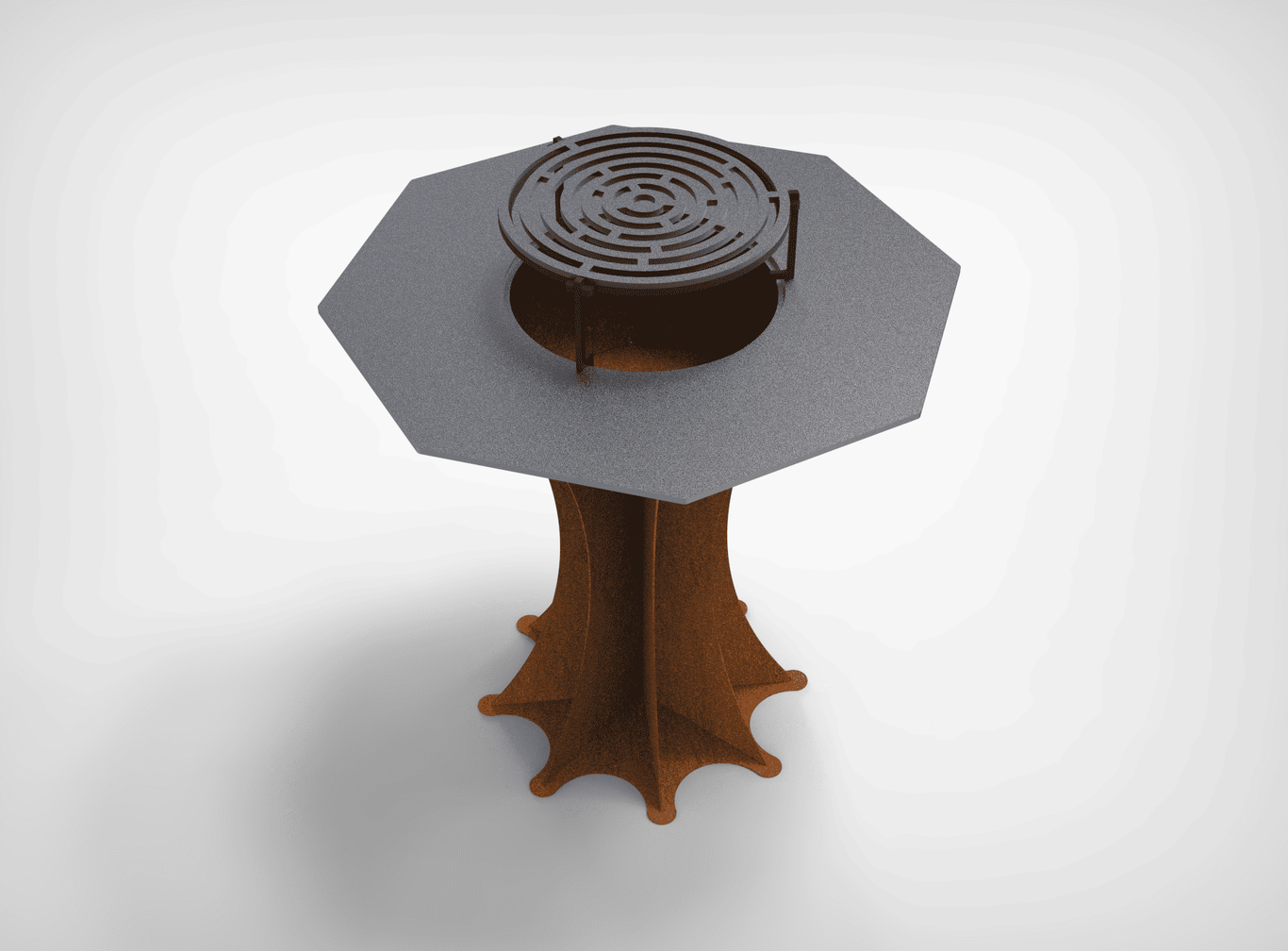 Octagon Fire Pit Grill on Leg. DXF files for plasma, laser cutting. Plancha BBQ. Фото 8