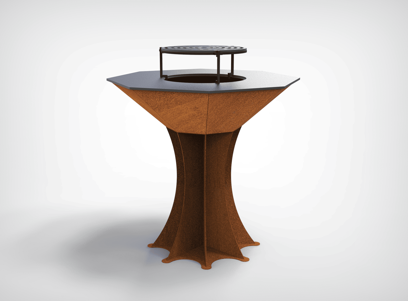 Octagon Fire Pit Grill on Leg. DXF files for plasma, laser cutting. Plancha BBQ. Фото 10