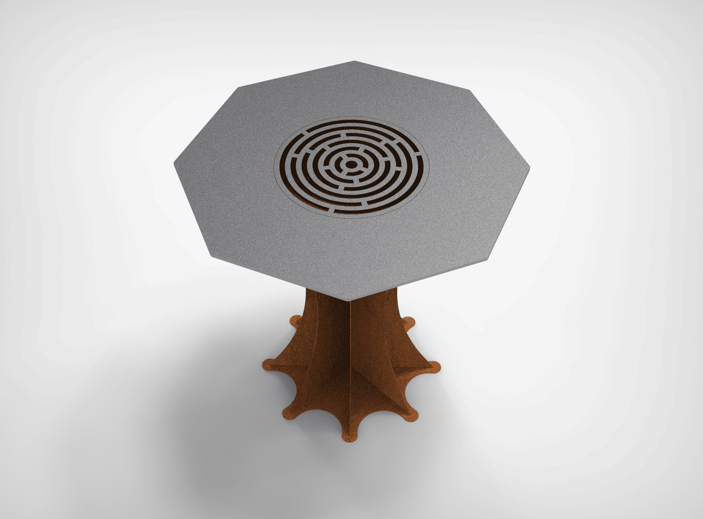 Octagon Fire Pit Grill on Leg. DXF files for plasma, laser cutting. Plancha BBQ. Фото 9