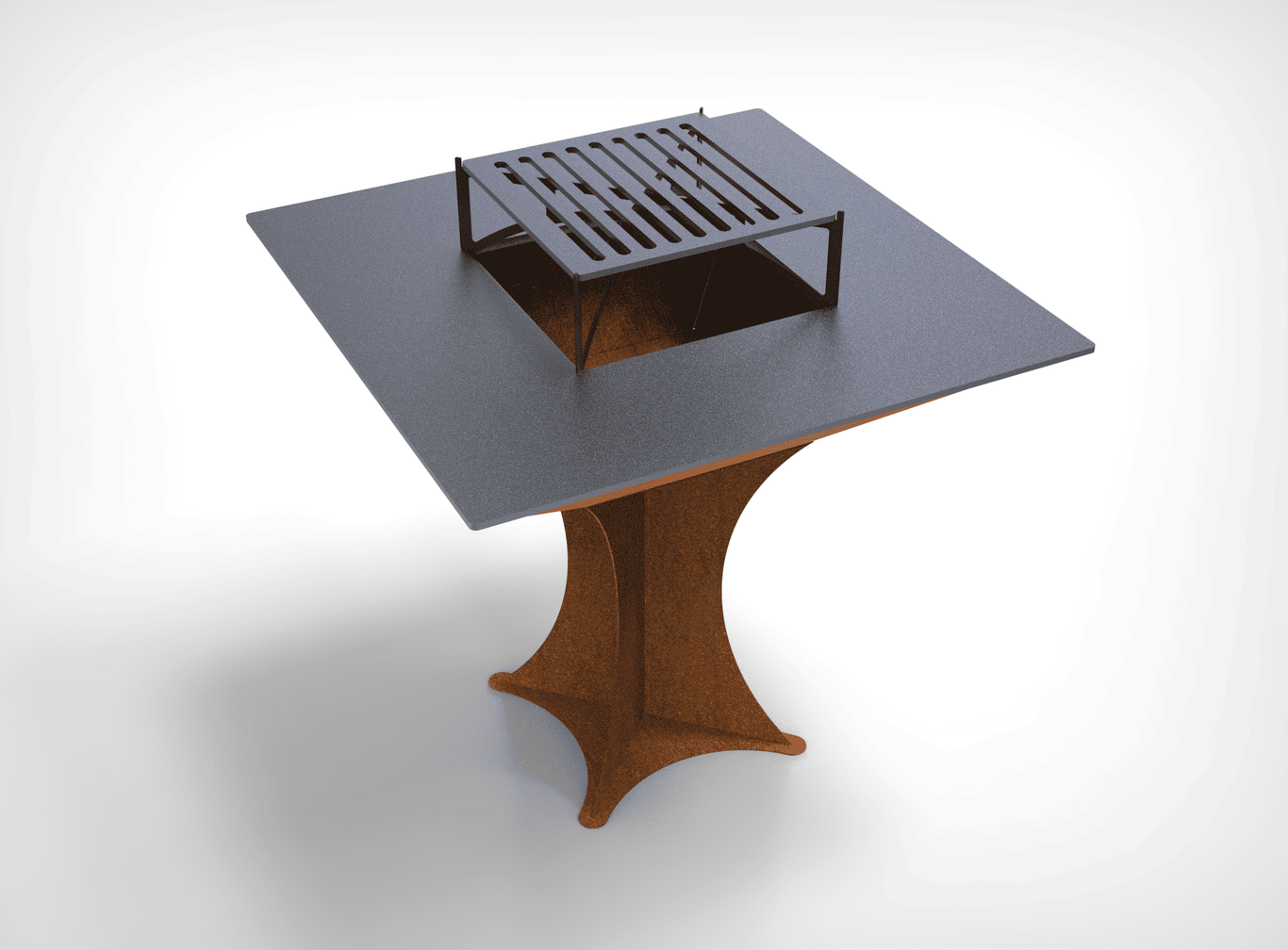 Square Fire Pit Grill on Leg. DXF files for plasma, laser cutting. Plancha BBQ. Фото 6