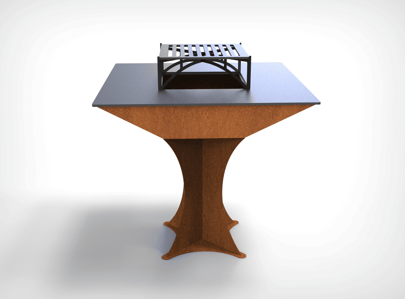 Square Fire Pit Grill on Leg. DXF files for plasma, laser cutting. Plancha BBQ. Фото 5