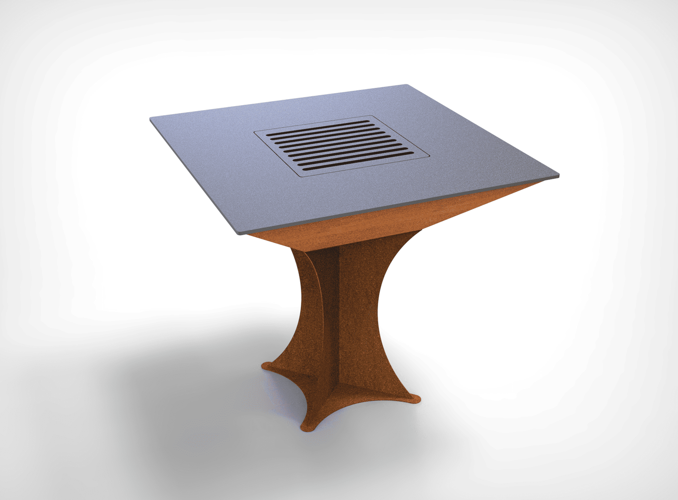 Square Fire Pit Grill on Leg. DXF files for plasma, laser cutting. Plancha BBQ. Фото 7
