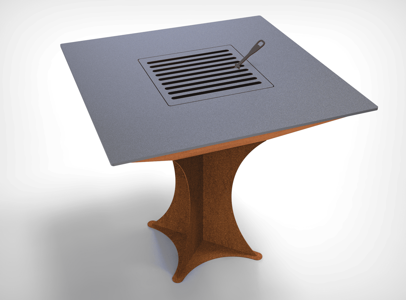 Square Fire Pit Grill on Leg. DXF files for plasma, laser cutting. Plancha BBQ. Фото 10