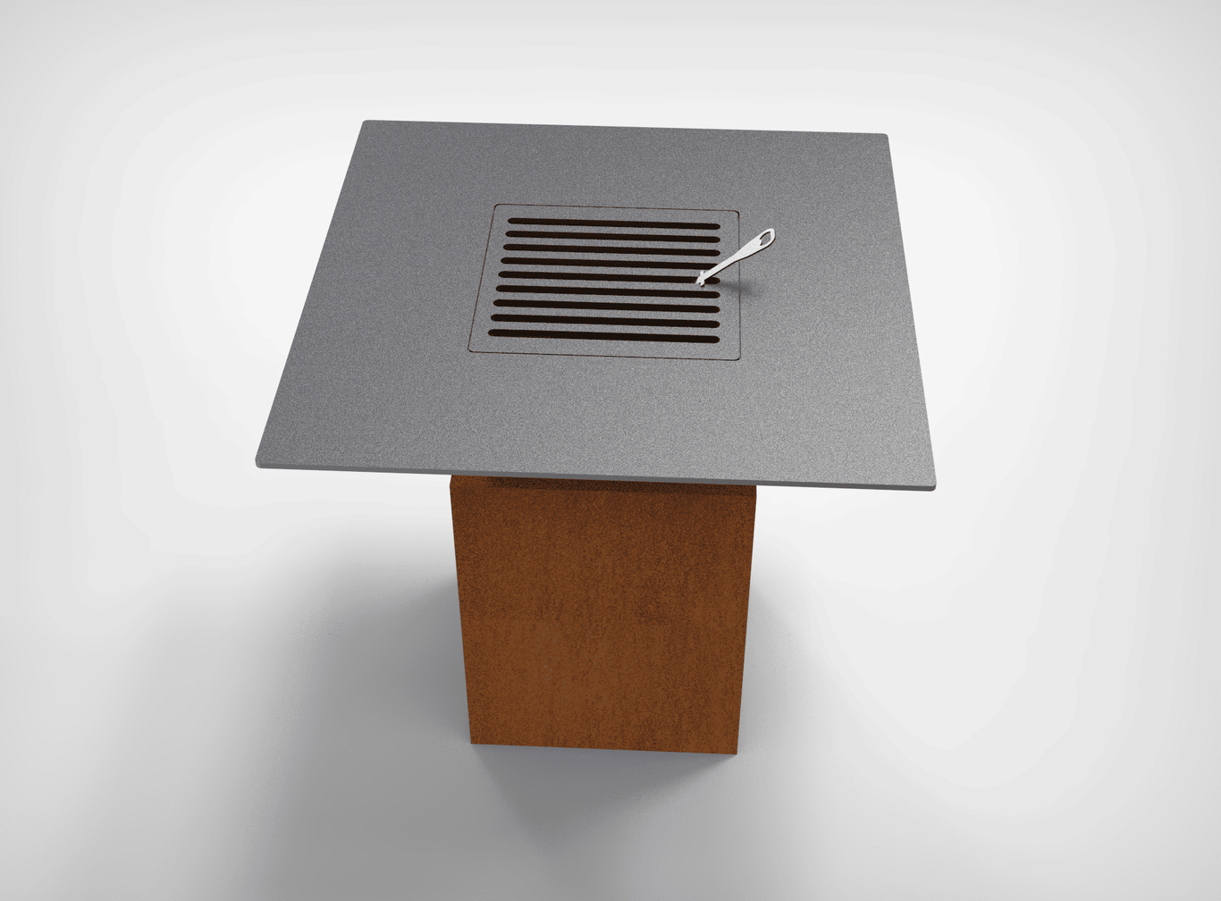 Grătar pătrat 975 mm cu spațiu pentru lemne. Fișiere DXF pentru tăiere cu plasmă și laser. BBQ. Фото 7