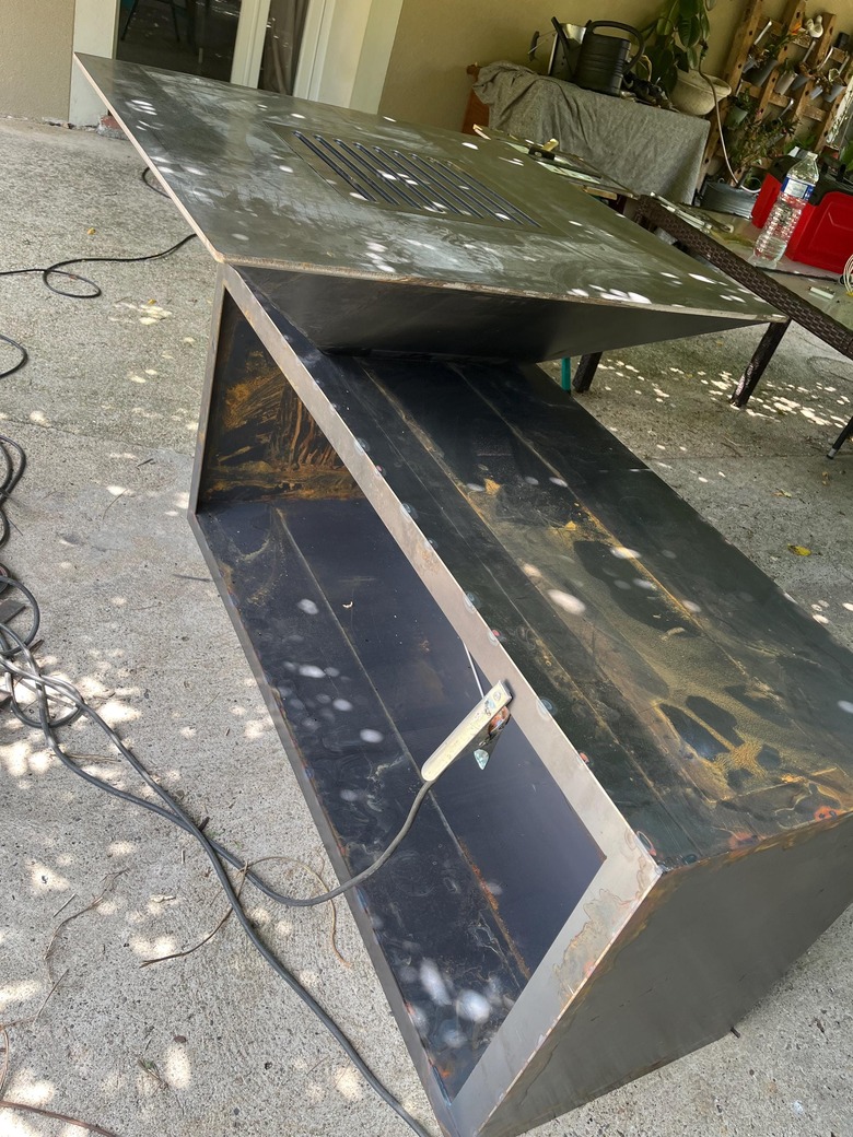 Square Fire Pit Grill V2 with Niche for Firewood. DXF files for plasma, laser cutting. Plancha BBQ. Фото 15