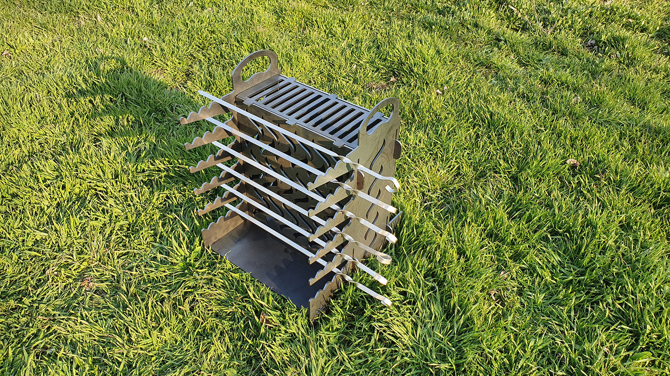 Vertical Shawarma, Doner Kebab, Fire Pit Eco Grill. DXF files for plasma, laser cutting. Фото 6