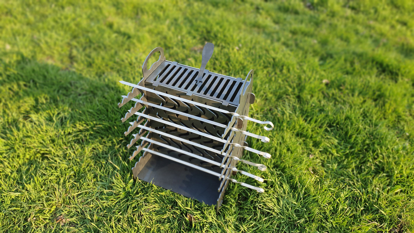 Vertical Shawarma, Doner Kebab, Fire Pit Eco Grill. DXF files for plasma, laser cutting. Фото 5