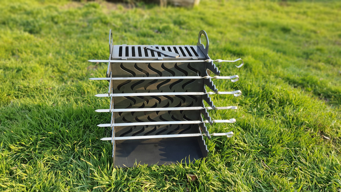 Vertical Shawarma, Doner Kebab, Fire Pit Eco Grill. DXF files for plasma, laser cutting. Фото 8