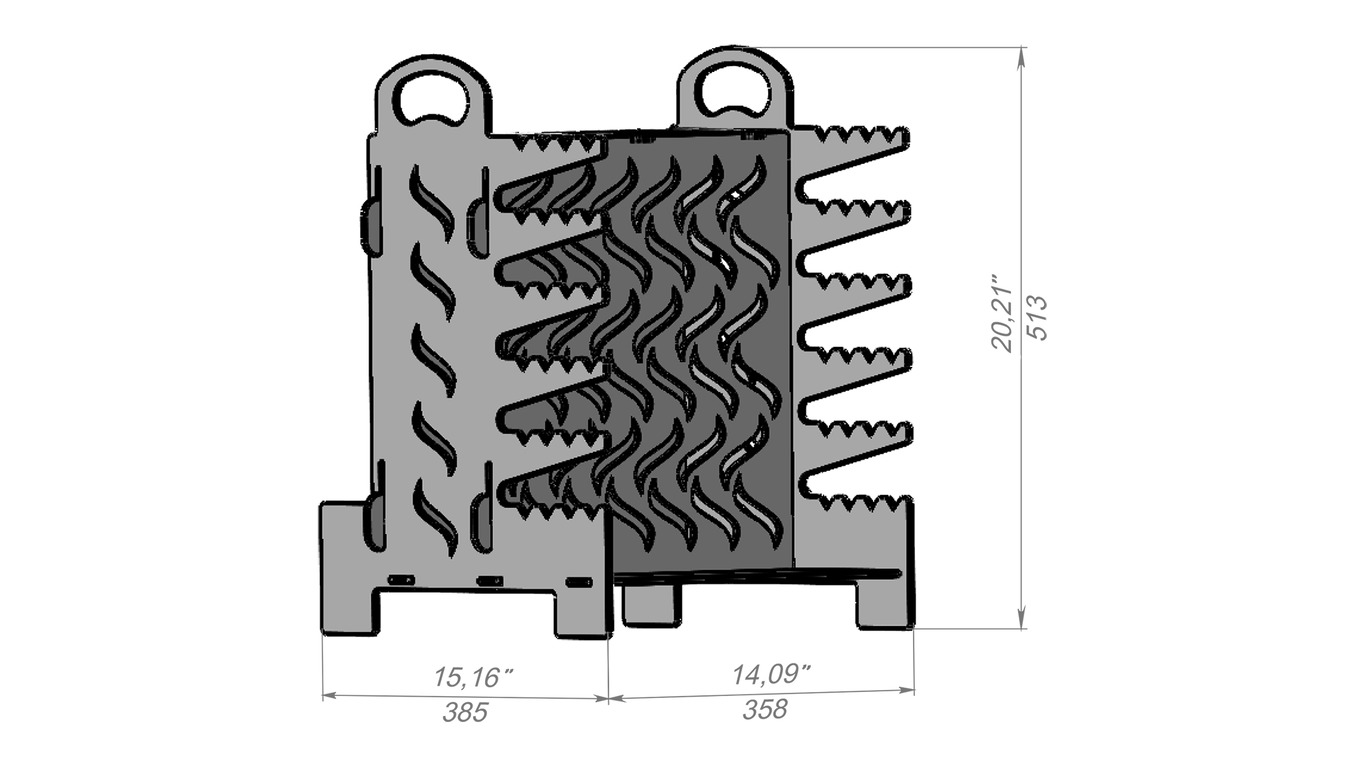 Vertical Shawarma, Doner Kebab, Fire Pit Eco Grill. DXF files for plasma, laser cutting. Фото 9