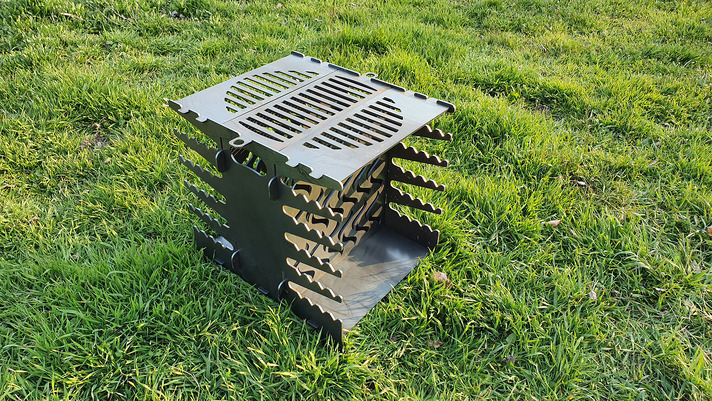 Vertical Shawarma, Doner Kebab Two-Sided, Fire Pit Eco Grill. DXF files for plasma, laser cutting