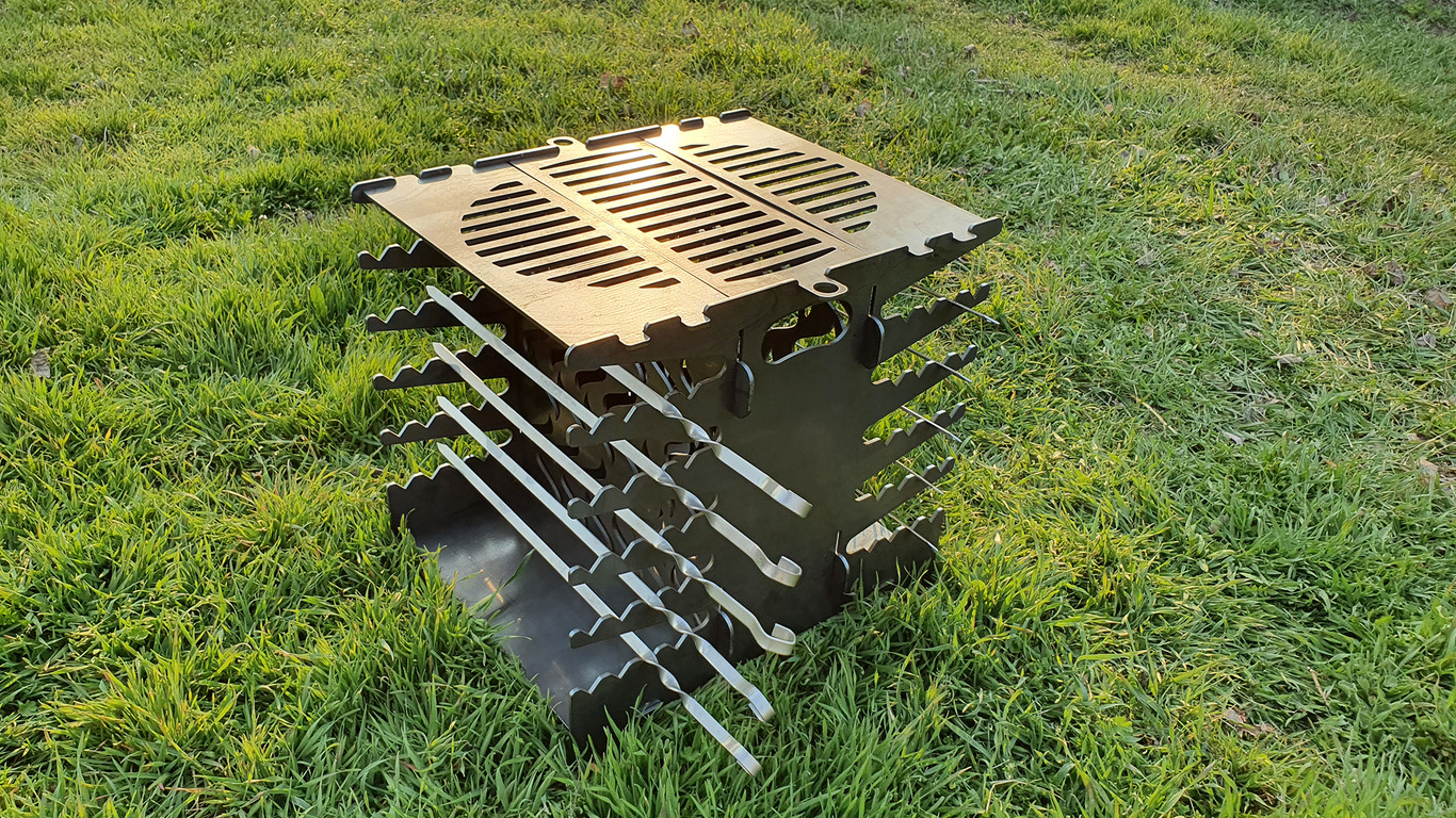 Vertical Shawarma, Doner Kebab Two-Sided, Fire Pit Eco Grill. DXF files for plasma, laser cutting. Фото 5