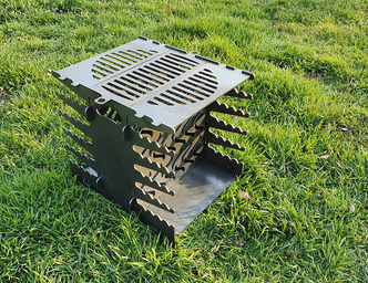 Vertical Shawarma, Doner Kebab Two-Sided, Fire Pit Eco Grill. DXF files for plasma, laser cutting