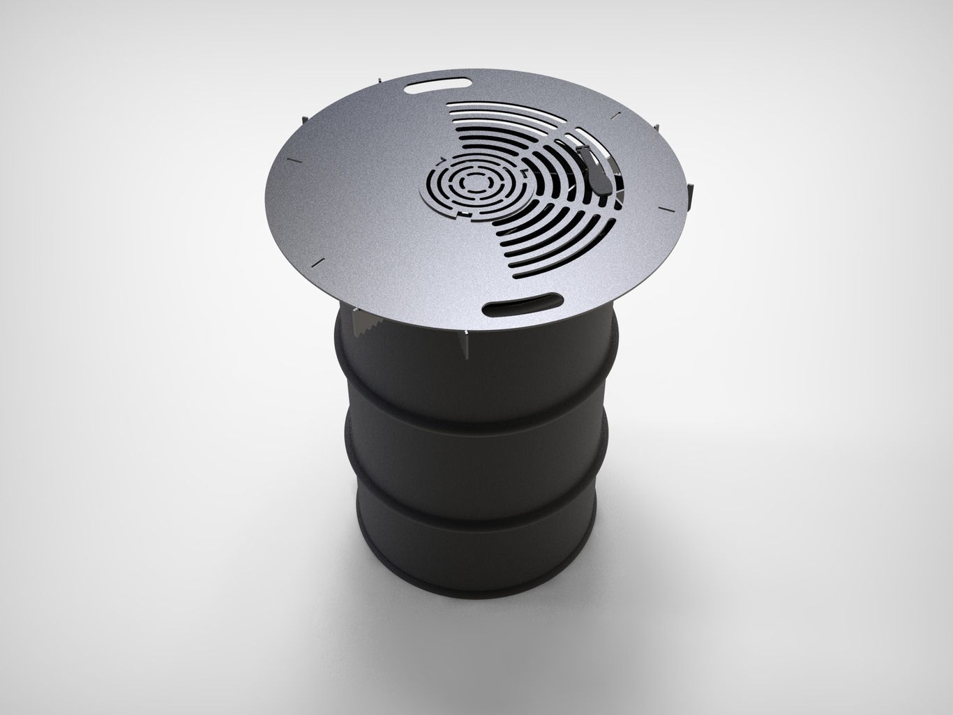 Round 80 cm Fire Plate Grill for Fire Barrel. DXF files for laser, plasma cutting. Plancha BBQ. Фото 12