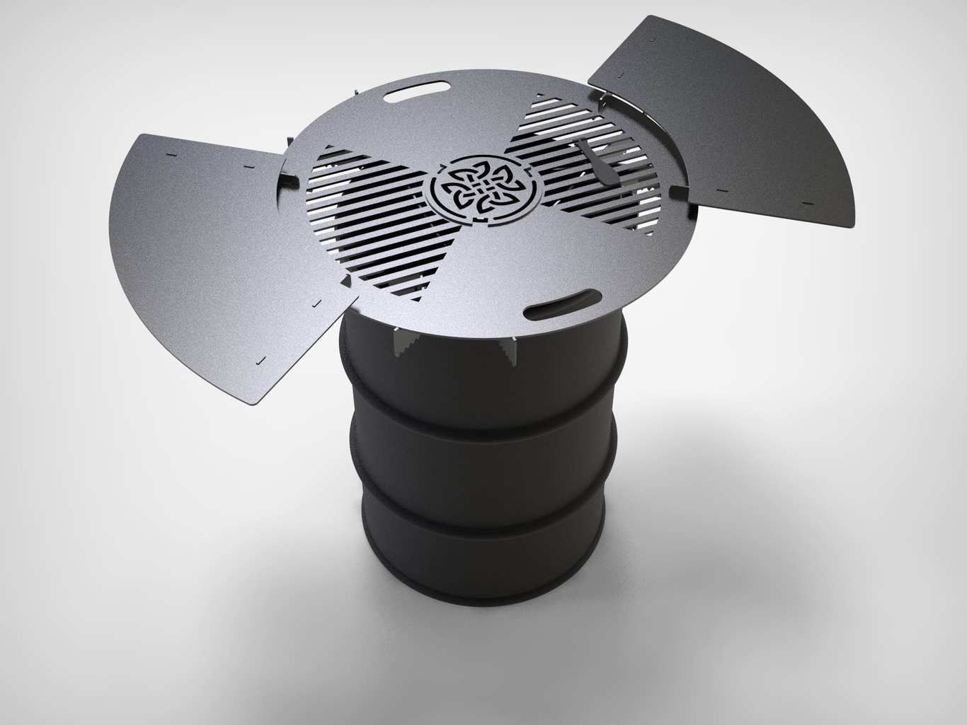 Round 80 cm Fire Plate Grill for Fire Barrel. DXF files for laser, plasma cutting. Plancha BBQ. Фото 10