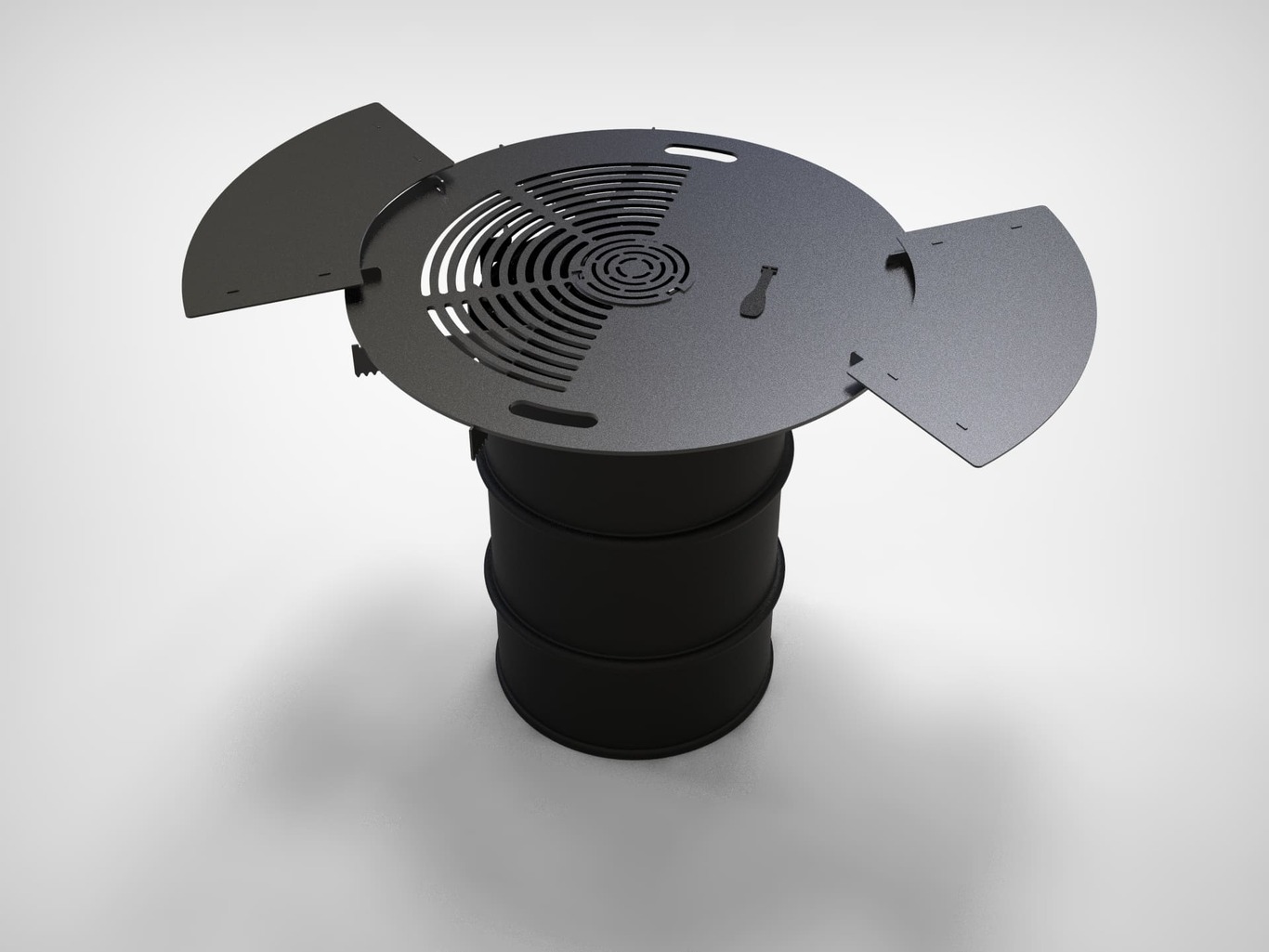 Round 100 cm Fire Plate Grill for Fire Barrel. DXF files for laser, plasma cutting. Plancha BBQ. Фото 7