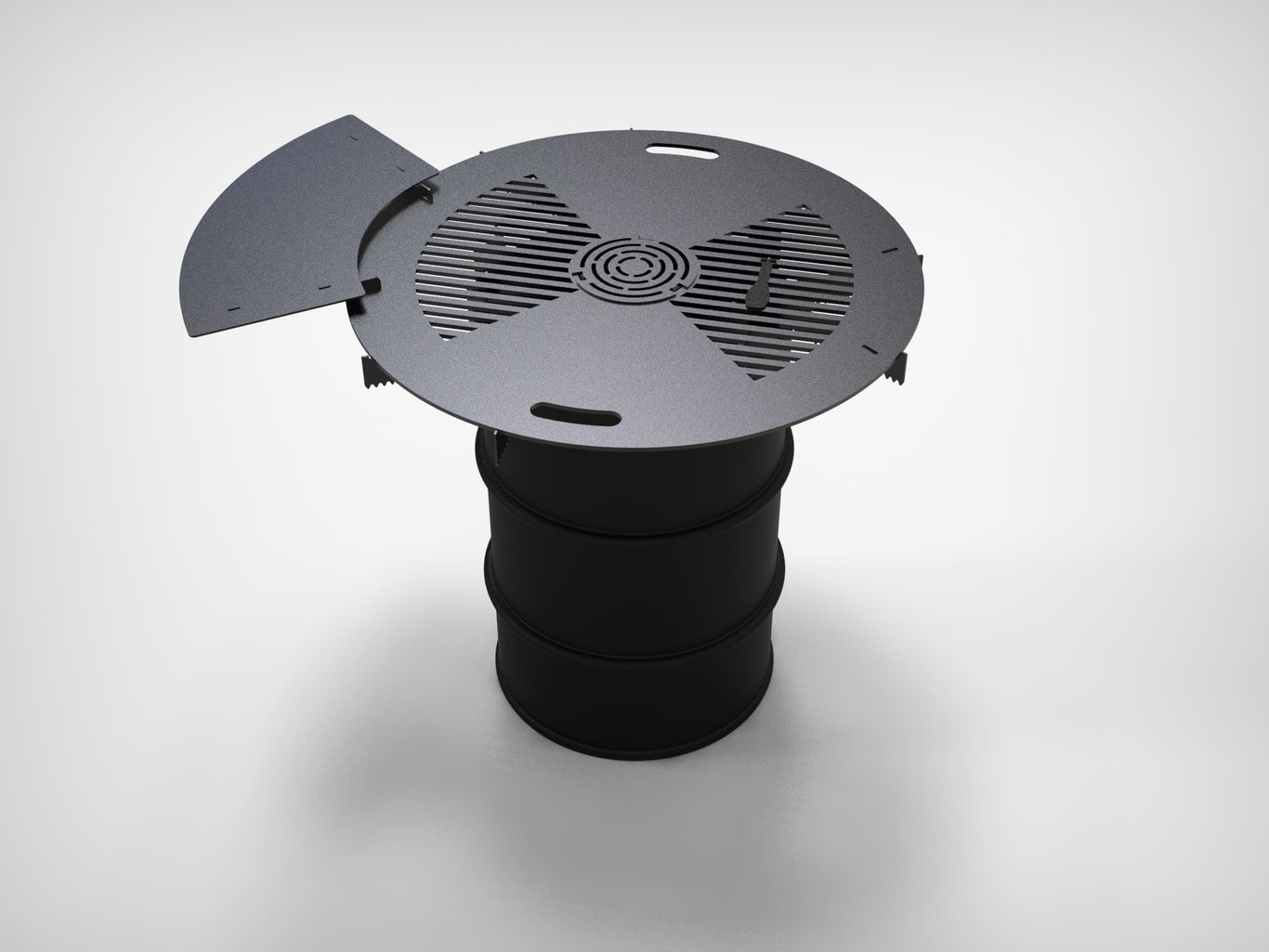 Round 100 cm Fire Plate Grill for Fire Barrel. DXF files for laser, plasma cutting. Plancha BBQ. Фото 9