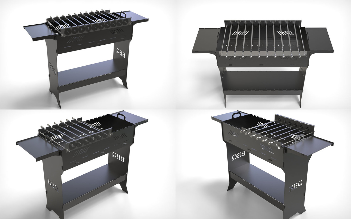 Automatic Rotating Skewers Eco 70 Two Sizes. DXF files for laser, plasma cutting. Фото 2