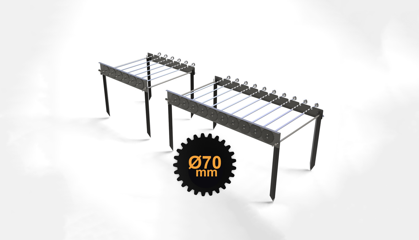 Automatic Rotating Skewers Eco 70 Two Sizes. DXF files for laser, plasma cutting